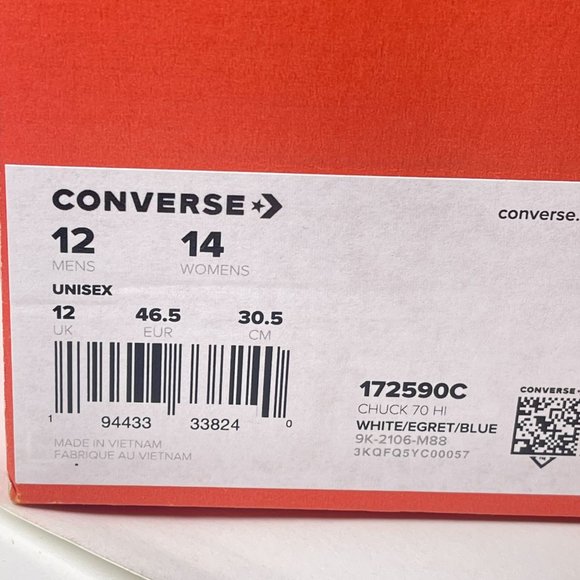 Converse Mens Chuck 70 HI x SGA Chase the Drip White Blue Shoes 172590C